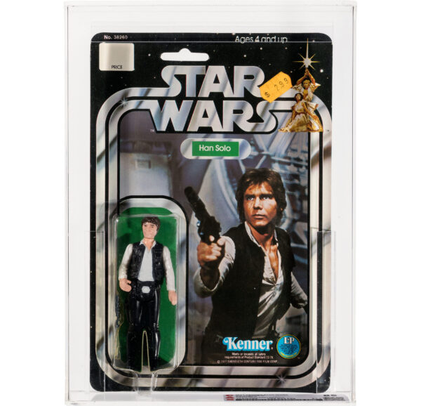 “Han Solo” Star Wars Carded Action Figure 12-Back CAS 85 (Kenner, 1977)